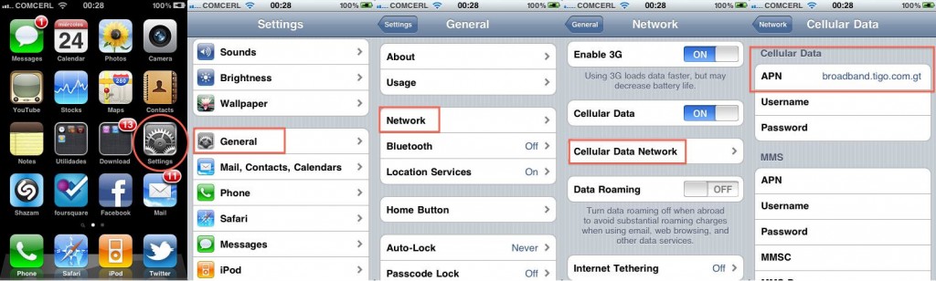 Configuración de el Internet de Tigo en tu iPhone o iPad