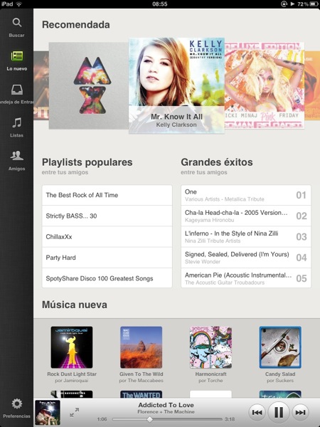 App de Spotify para iPad y para Android tiene un nuevo diseño