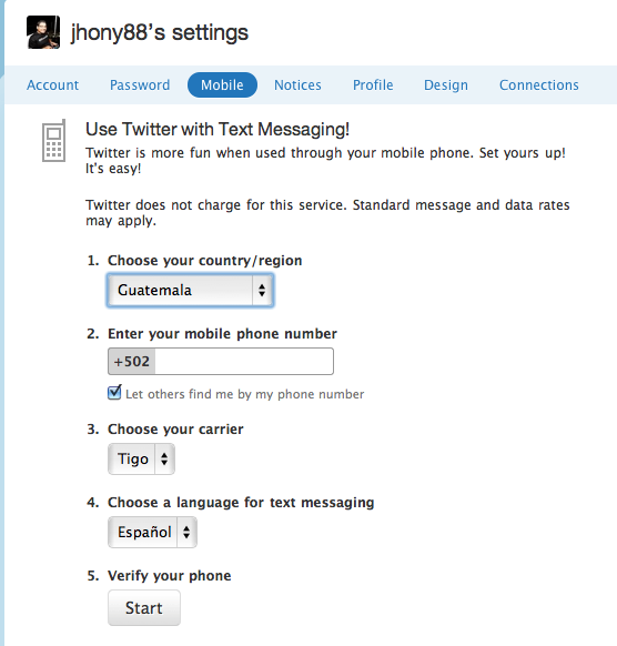 Activa Twitter en tu Celular de Tigo