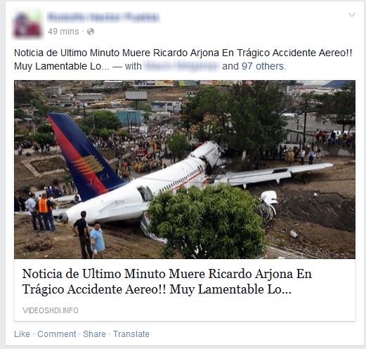 Muerte de Ricardo Arjona – Una nueva forma de roba información en la Red