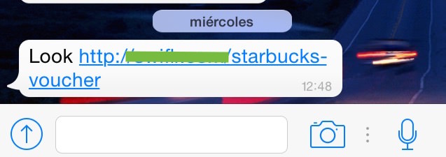 mensaje de Starbucks se difunde por Whatsapp