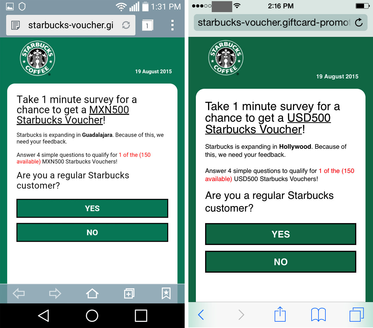 Supuesto mensaje de Starbucks se difunde por Whatsapp pero este intenta robar tu información