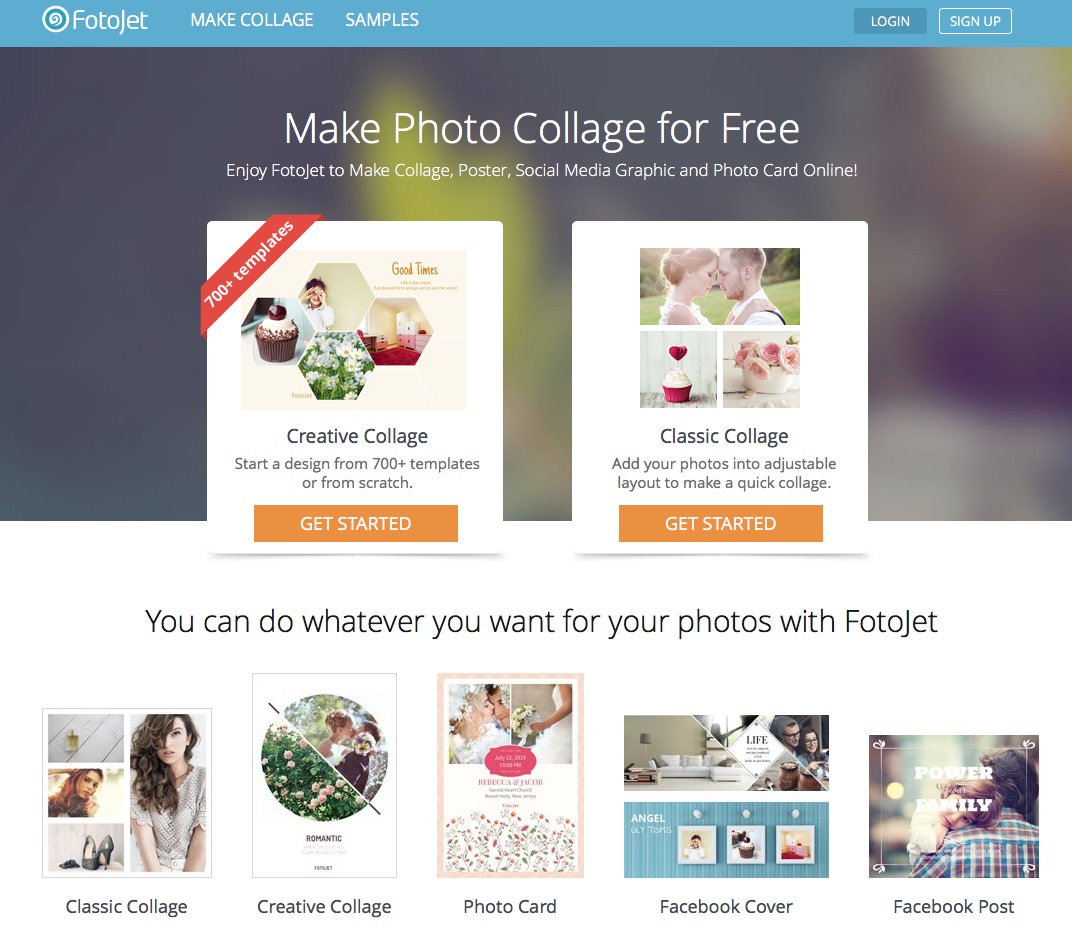 Crea Posters, collages, portadas de Facebook y más con FotoJet