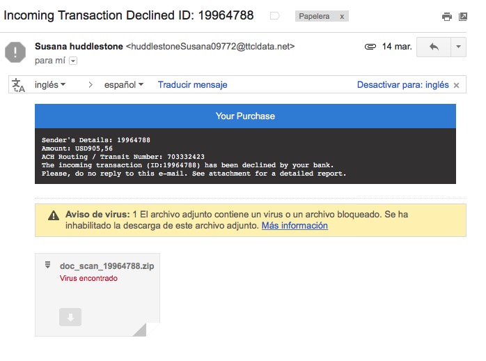 Un nuevo virus se propaga en a través de correos electrónicos