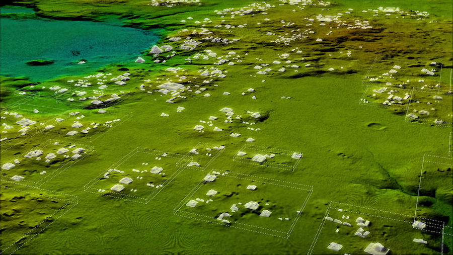 Estructuras reveladas por LIDAR - National Geographic Tesoros Perdidos mayas