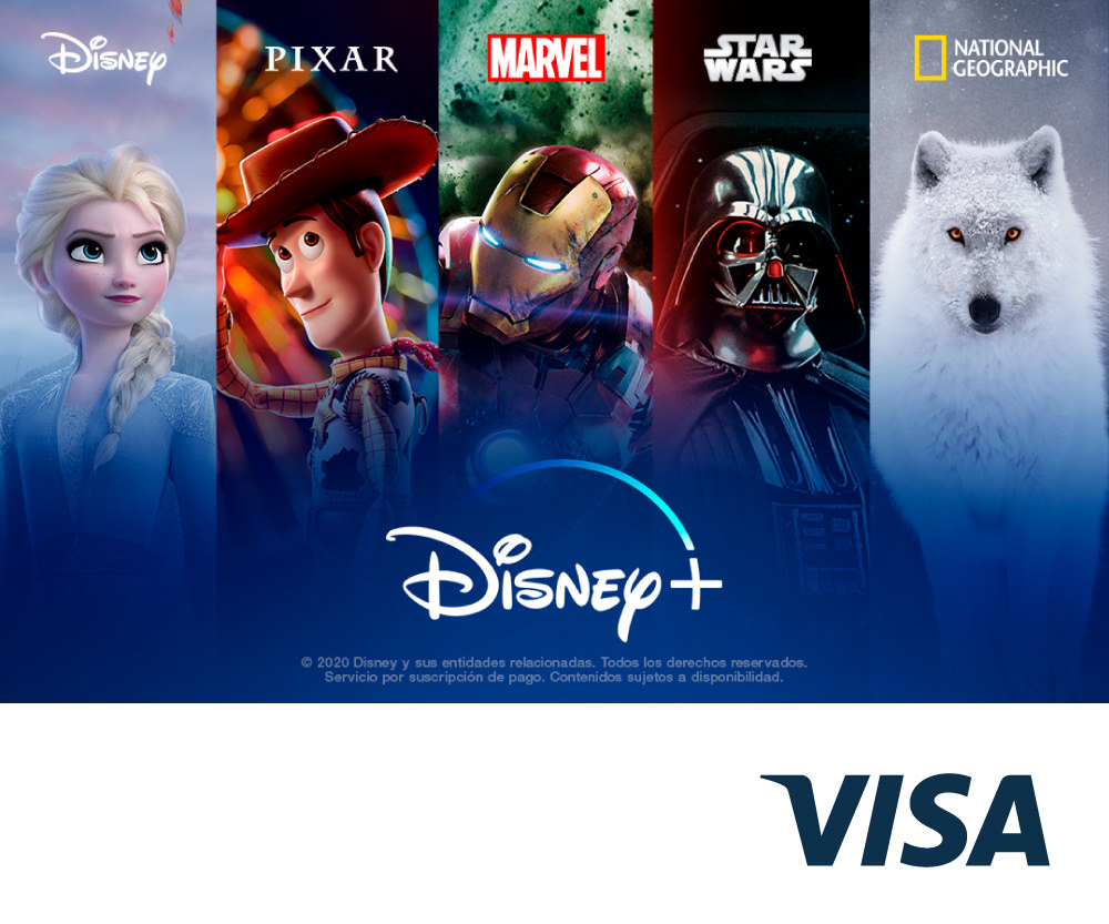 Usuarios de Visa tendrán experiencias y beneficios exclusivos en Disney+